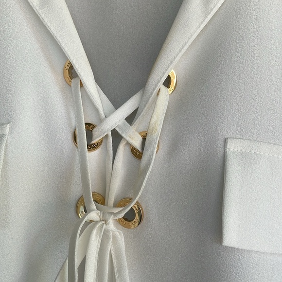 Calvin Klein White collared blouse XL - Picture 2 of 6